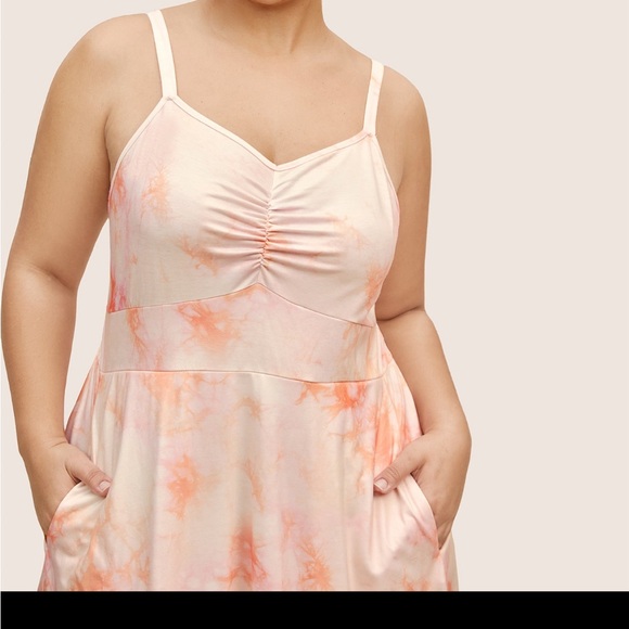 Bloom Chic Pink Tie-Dye Midi Dress - Picture 3 of 4